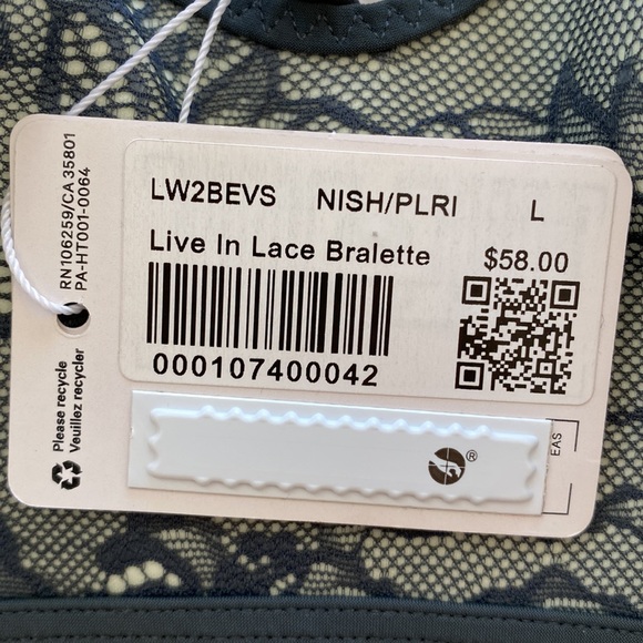 lululemon Live In Lace Bralette Nightcap/Polar Ice Size L NWT - Picture 8 of 8